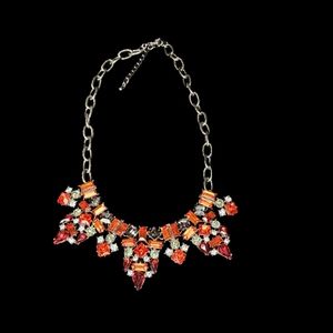Orange black statement necklace